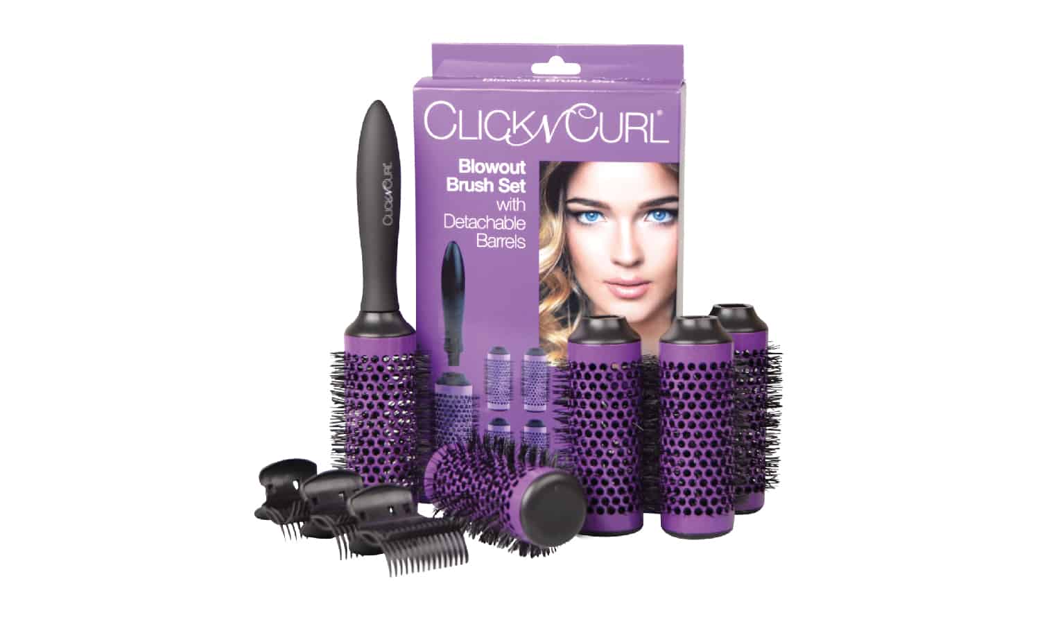 Full Set of the Medium Click n Curl Detachable Blowout Brushes