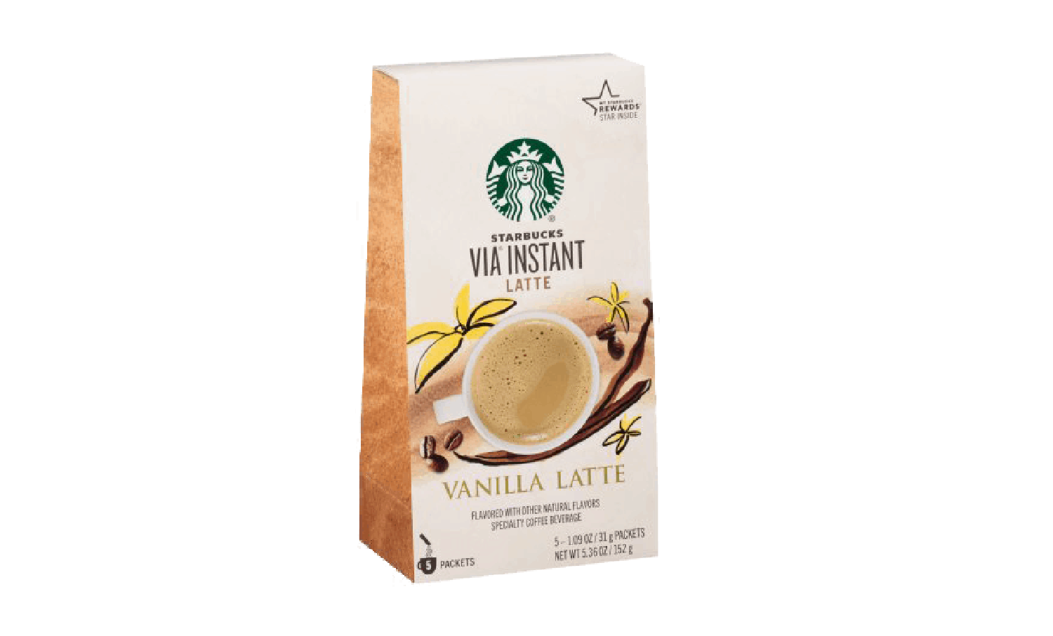 Box of Vanilla Latte Starbucks Instant