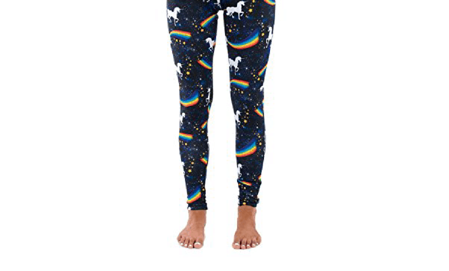 Unicorn and Rainbows black leggings