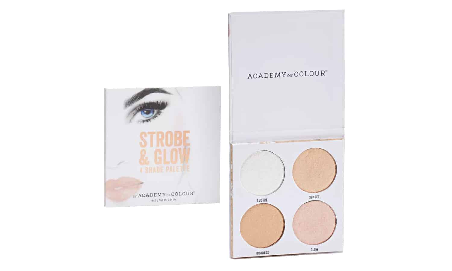 Strobe and Glow 4 Shade Palette by Academy of Colour