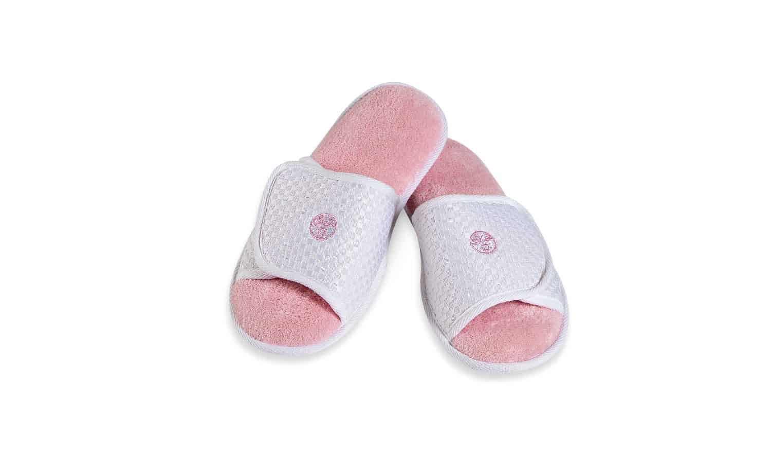 Pink and White Slippers