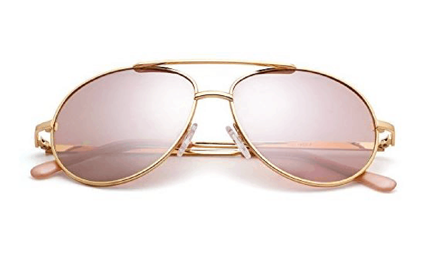 Gold and Light Pink Aviator Sunglasses