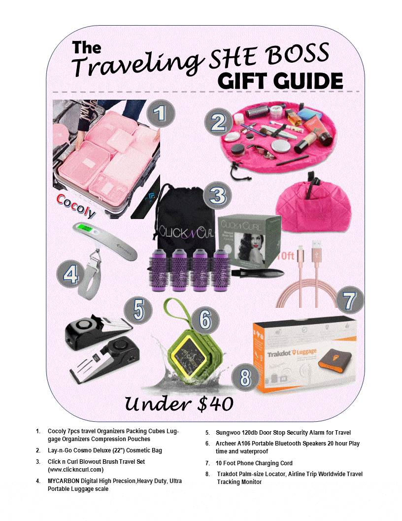 Graphic for "The Traveling She Boss Gift Guide under $40"