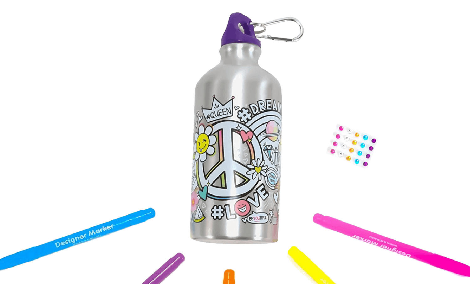 A color your own metallic water bottle